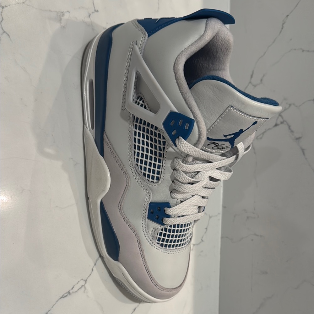 Jordan White and Blue Sneakers with Air Cushioning